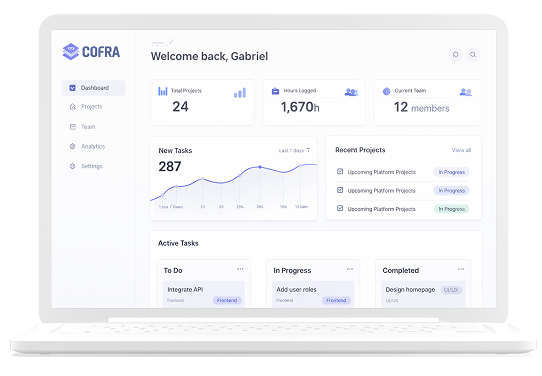 Dashboard preview on laptop