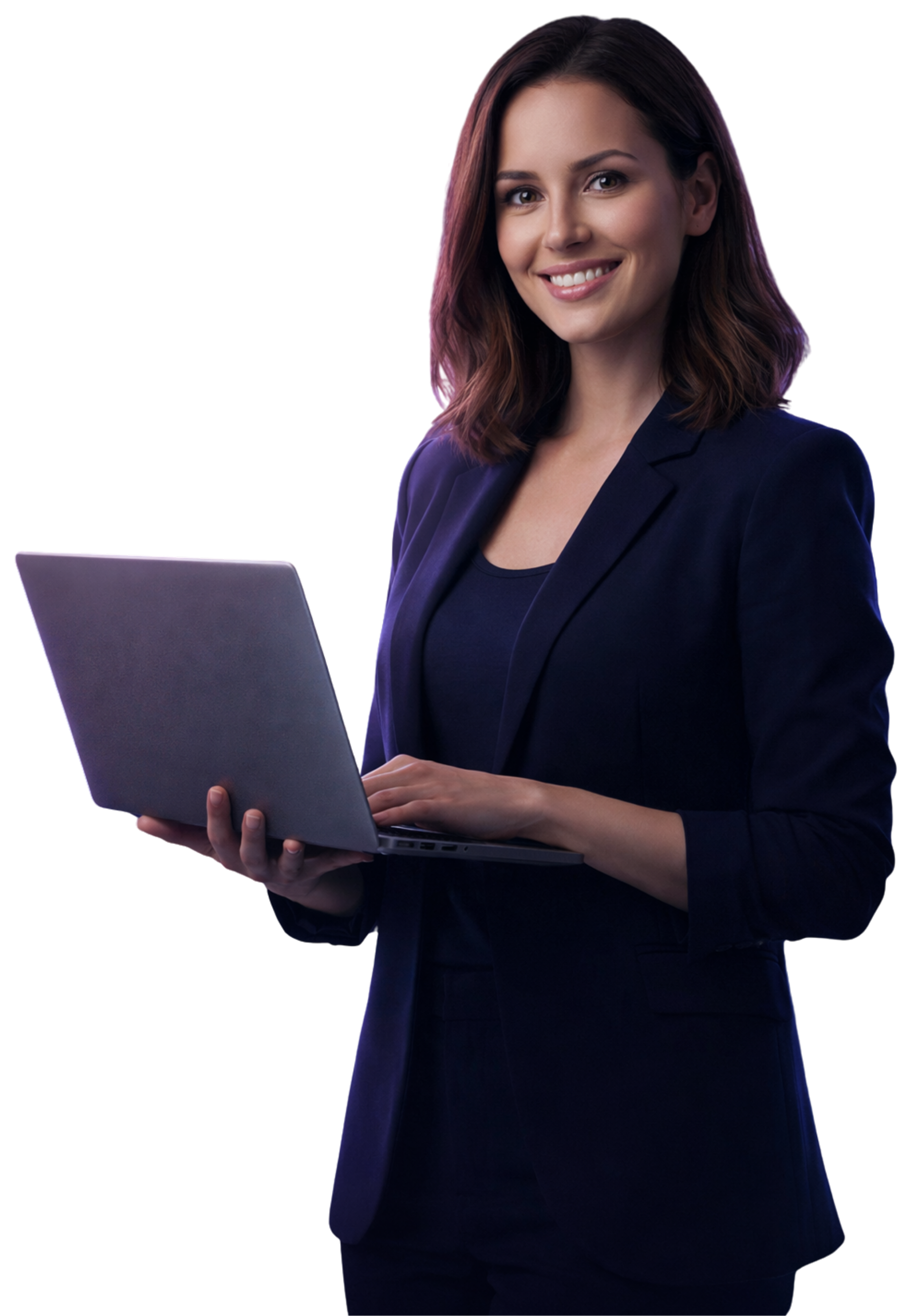 Professional using a laptop